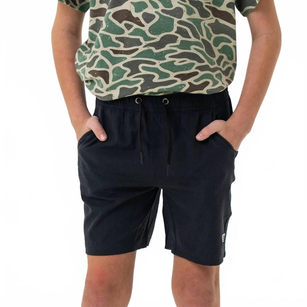 NEW BURLEBO youth boys athletic short in heather black